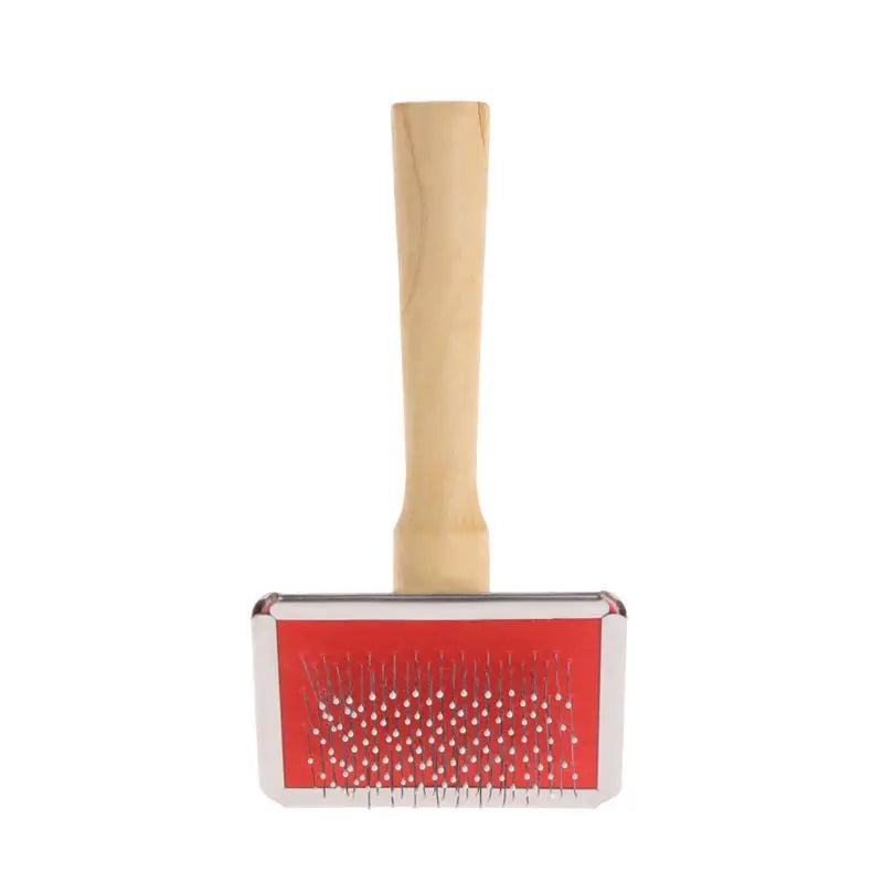 Wood Handle Pet Grooming Comb – Shedding & Hair Removal Slicker Brush for Dogs & Cats