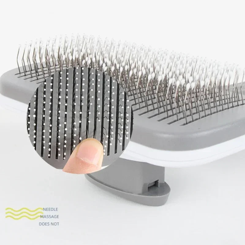 Stainless Steel Pet Grooming Comb – Tangle-Free Brush for Dogs & Cats with Long Hair