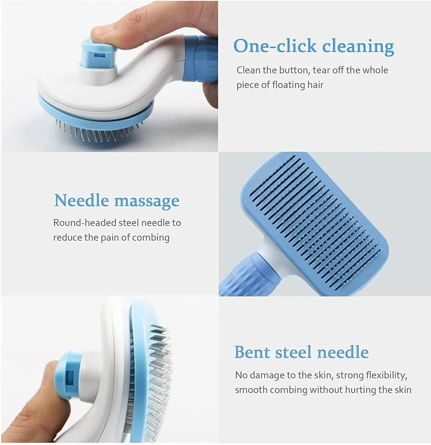 2-in-1 Pet Hair Remover & Grooming Brush – For Long Hair Dogs & Cats