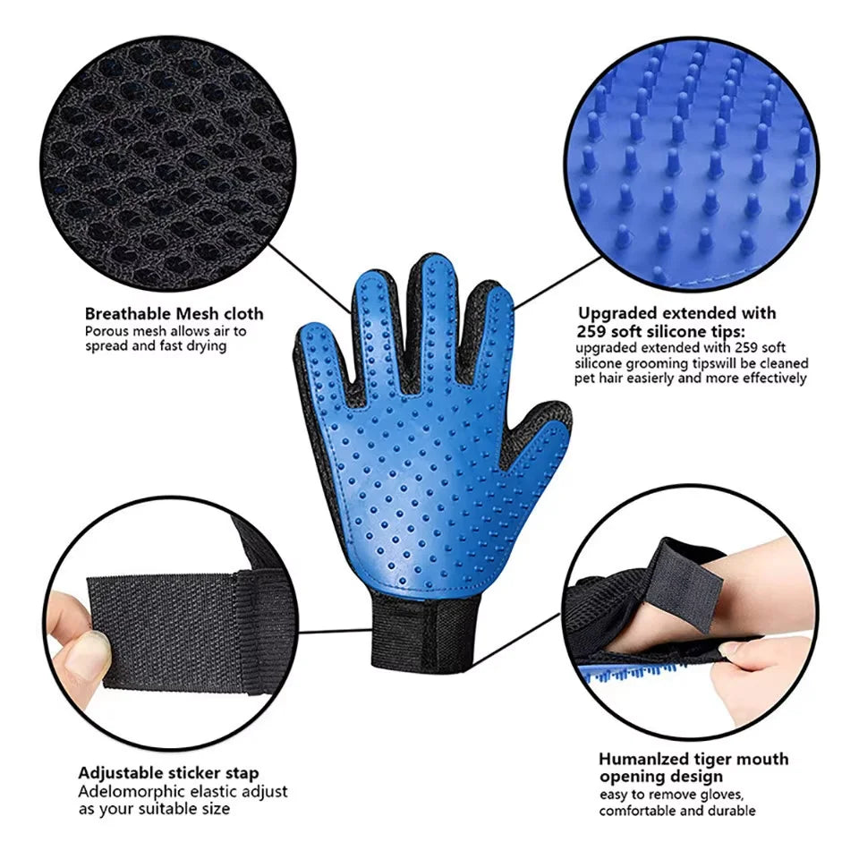 2-in-1 Pet Grooming Kit – Dual-Sided Brush & Bath Glove for Dogs, Cats & Small Animals