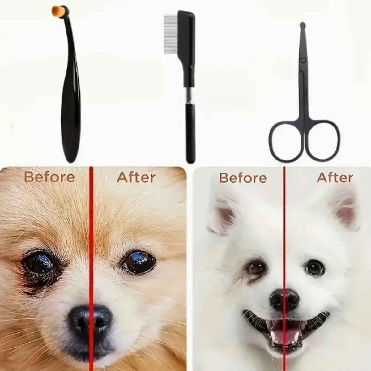 3-in-1 Pet Grooming Kit – Scissors, Comb & Brush Set