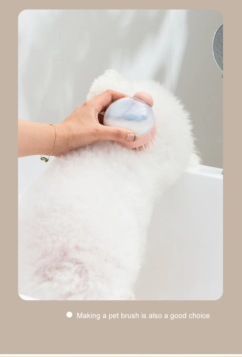 FurEase™ 2-in-1 Silicone Pet Bath Brush with Shampoo Dispenser