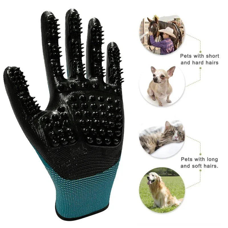 2Pcs Pet Bath & Grooming Gloves – Hair Removal, Massage & Deep Cleaning
