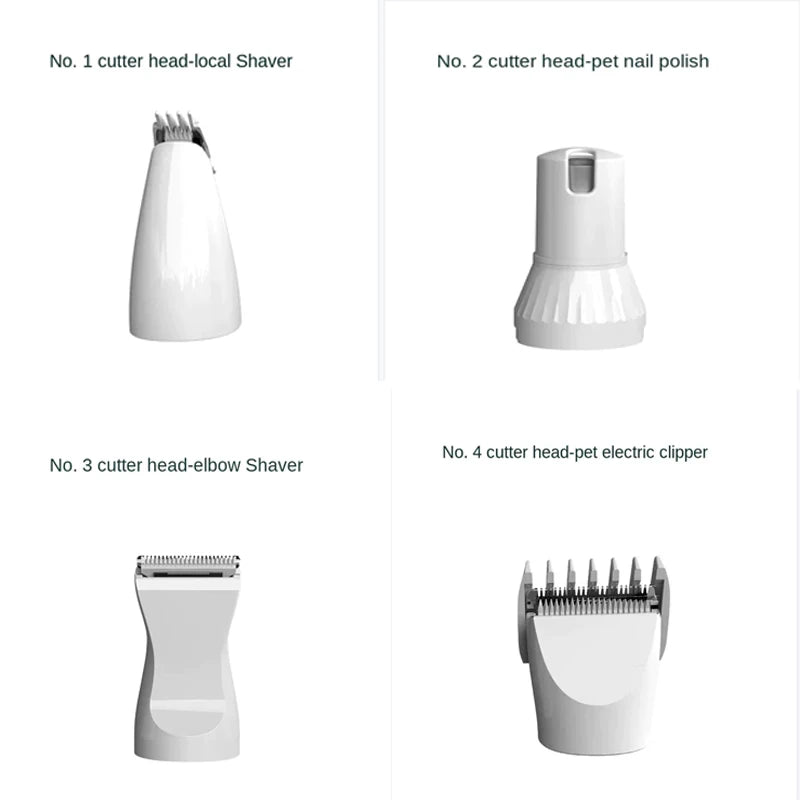 4-in-1 Pet Grooming & Care Set – Low Noise Rechargeable Clippers