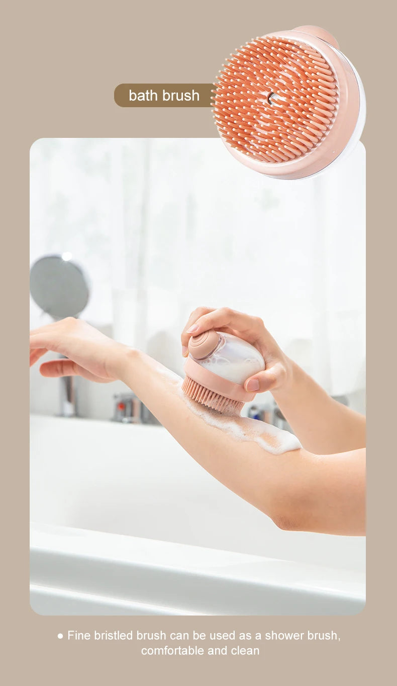 FurEase™ 2-in-1 Silicone Pet Bath Brush with Shampoo Dispenser