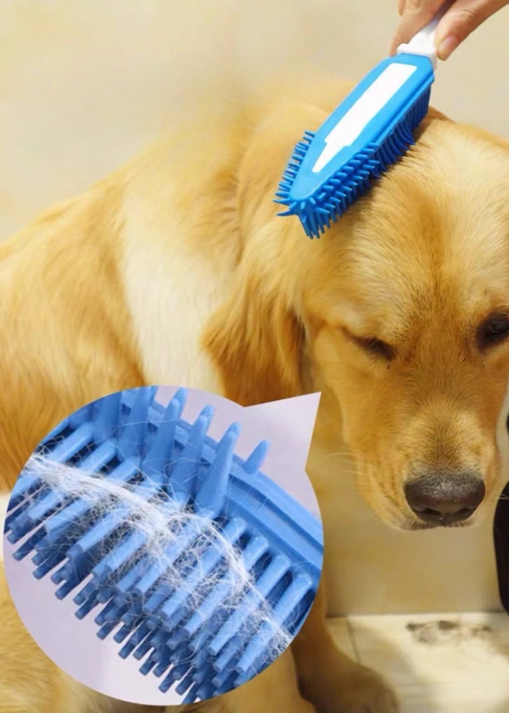Dog & Cat Bathing Massage Brush – Soft Long Handle Grooming Comb