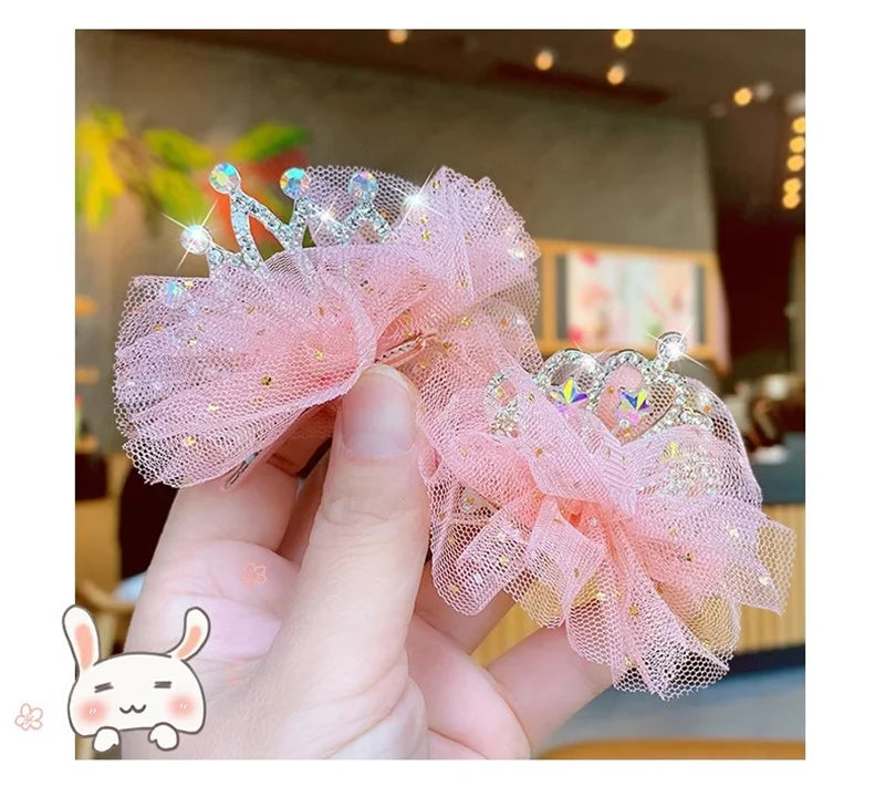Multicolor Pet Hair Clip Crown Bow – Cute Lace Hairpins for Dogs & Cats
