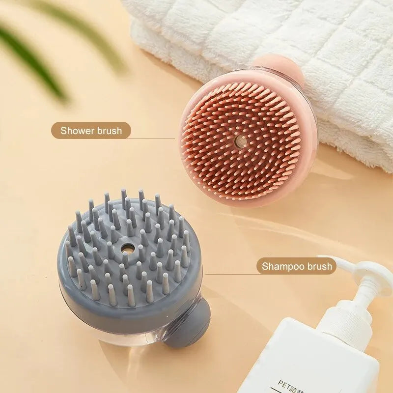 FurEase™ 2-in-1 Silicone Pet Bath Brush with Shampoo Dispenser