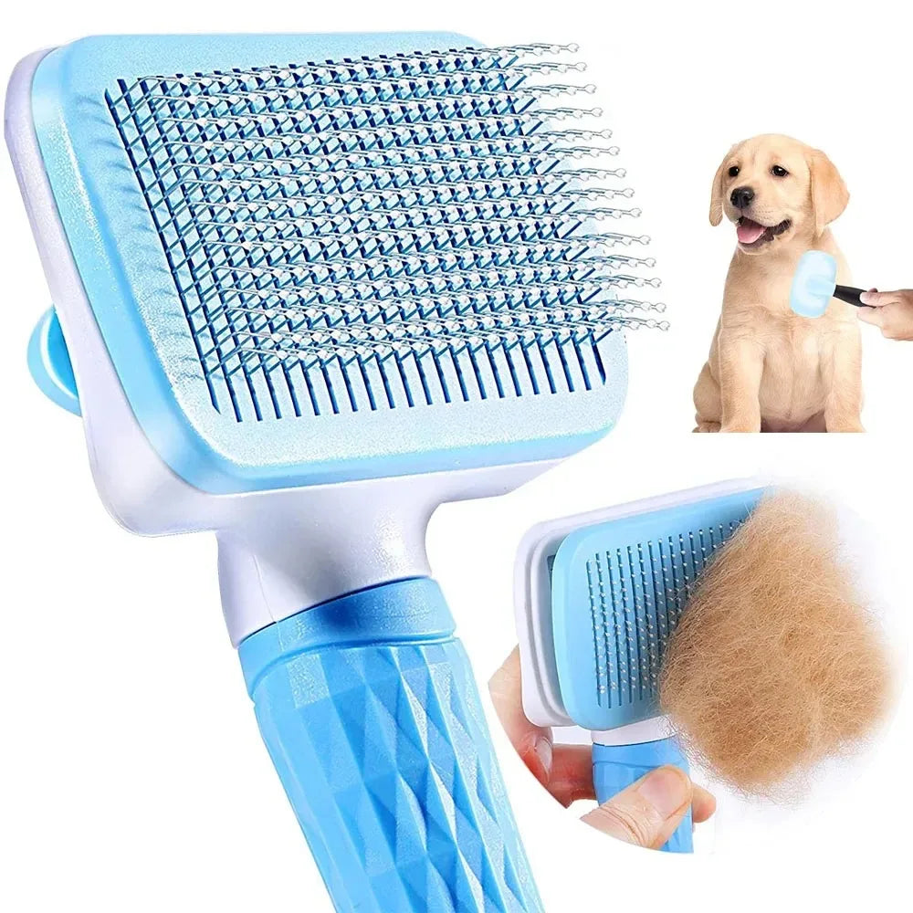 Dual-Sided Dog & Cat Hair Remover Brush – Grooming Comb for Long Hair Pets