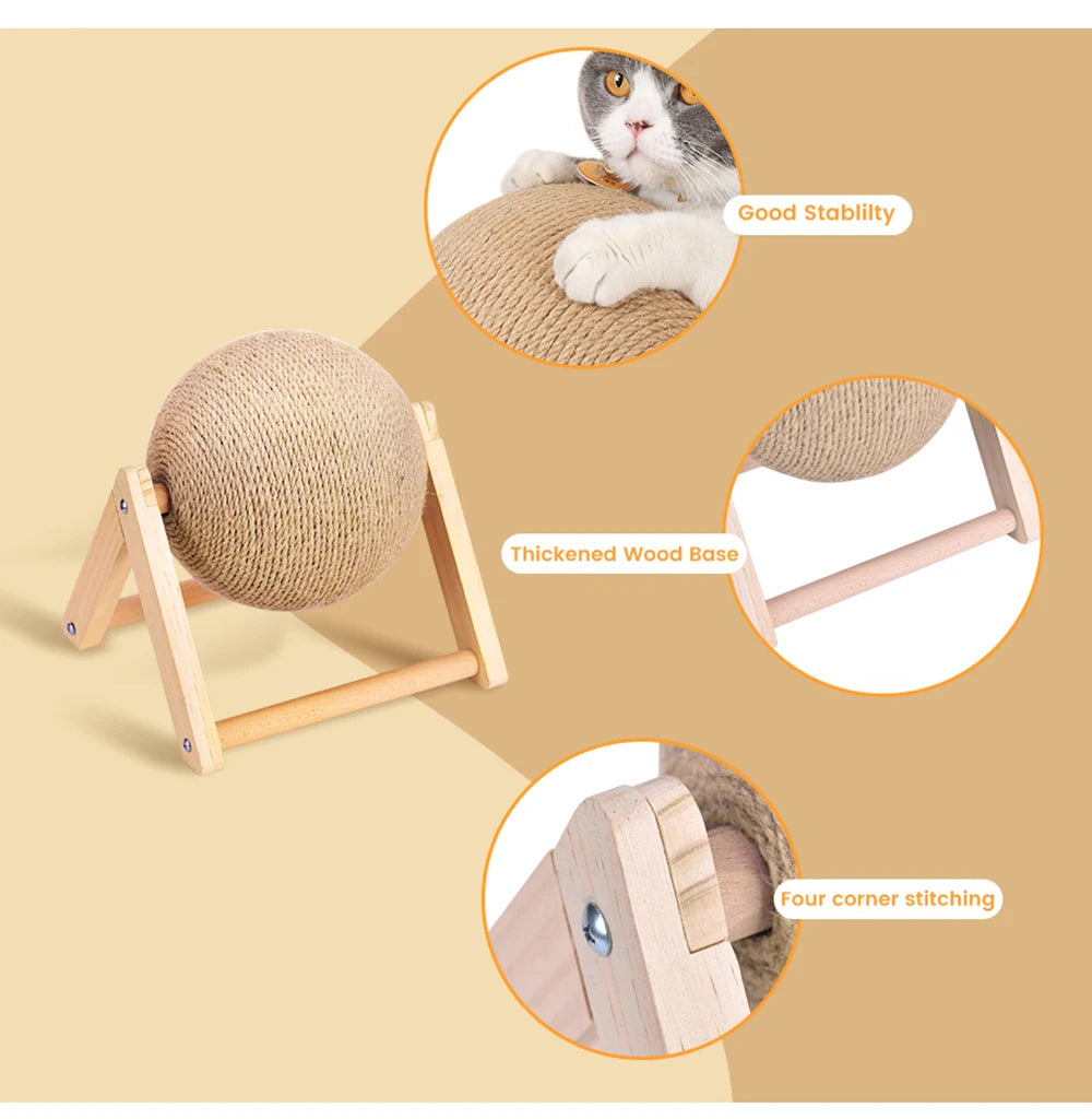 Sisal Cat Scratching Ball – Interactive Toy & Paw Grinder for Happy, Healthy Cats