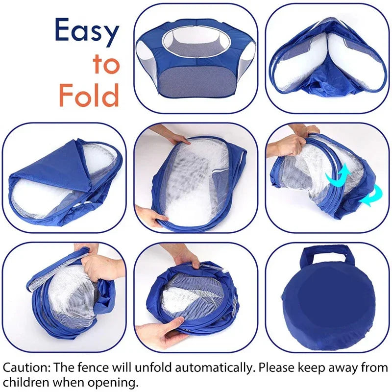 ClearView™ Foldable Pet Playpen – Portable Pop-Up Tent for Cats, Dogs & Small Animals