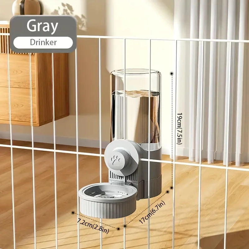 Hanging Pet Feeder & Waterer Set  Automatic Food & Water Dispenser for Cages