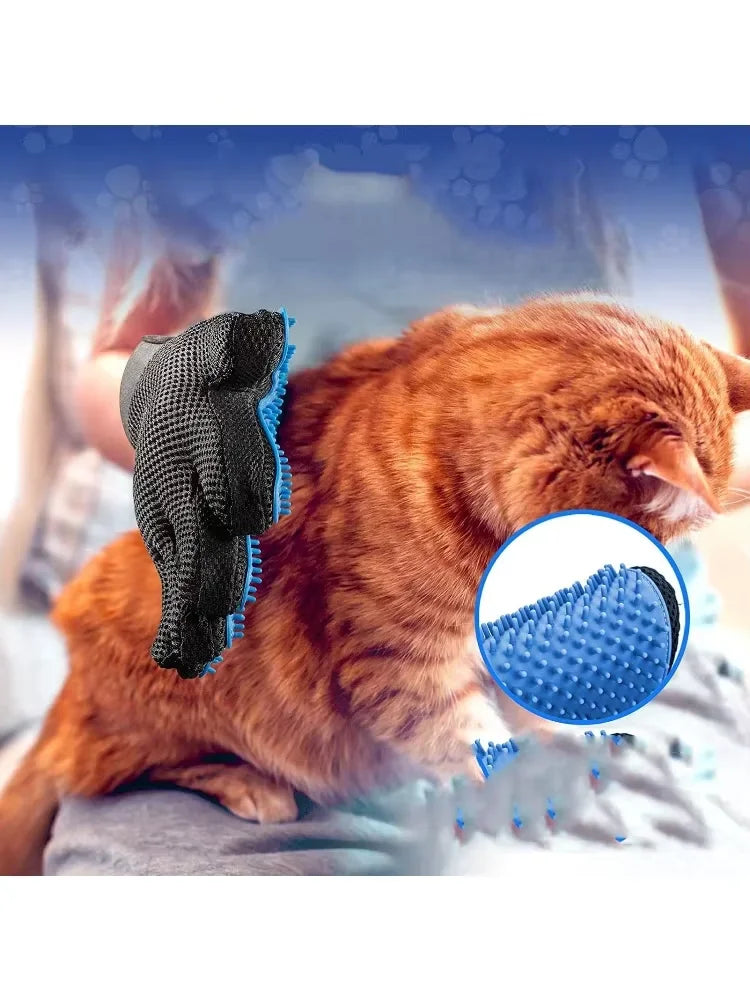 2-in-1 Pet Grooming Kit – Dual-Sided Brush & Bath Glove for Dogs, Cats & Small Animals