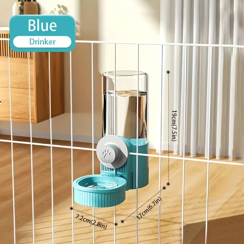Hanging Pet Feeder & Waterer Set  Automatic Food & Water Dispenser for Cages