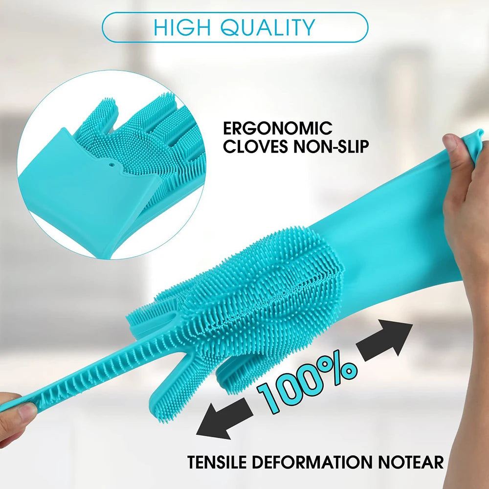 Pet Grooming Cleaning Gloves Dog Cat Bathing Shampoo Gel Glove Scrubber Magic Cleanner Soft Silicone Pet Hair Removal Bath Glove