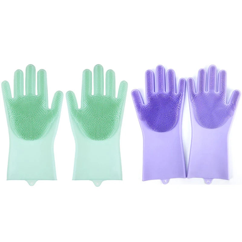 Pet Grooming Cleaning Gloves Dog Cat Bathing Shampoo Gel Glove Scrubber Magic Cleanner Soft Silicone Pet Hair Removal Bath Glove