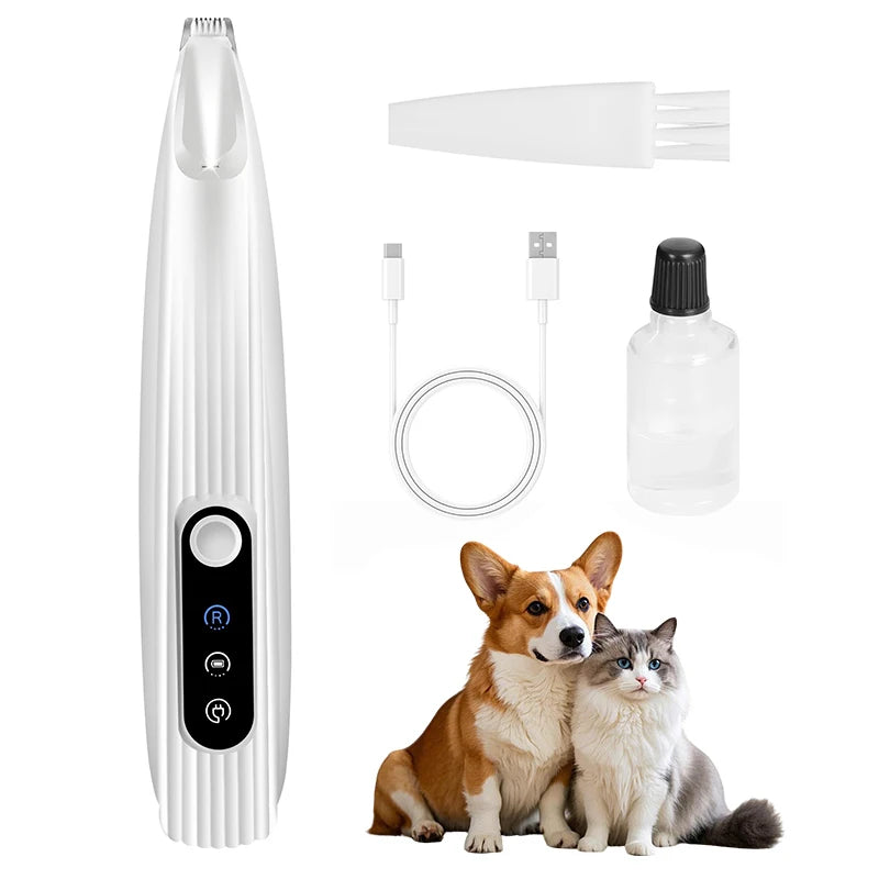 SilentGlow™ Waterproof Pet Grooming Trimmer with LED Light