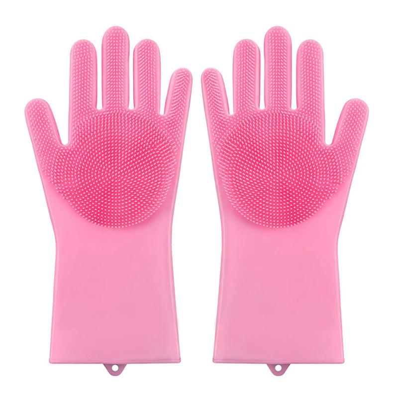 Pet Grooming Cleaning Gloves Dog Cat Bathing Shampoo Gel Glove Scrubber Magic Cleanner Soft Silicone Pet Hair Removal Bath Glove