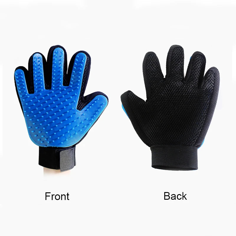 Silicone Cat Grooming Glove – Hair Remover & Bath Massage Brush for Pets