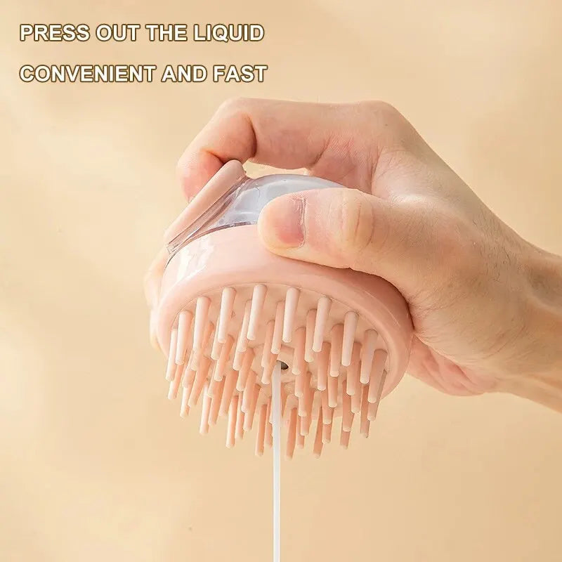 FurEase™ 2-in-1 Silicone Pet Bath Brush with Shampoo Dispenser