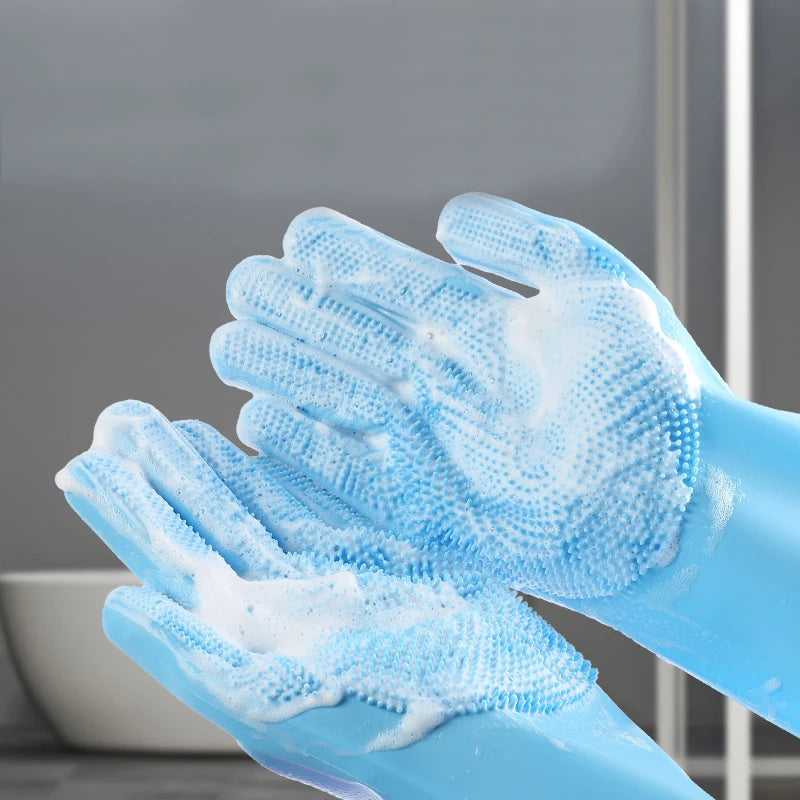 Pet Grooming Cleaning Gloves Dog Cat Bathing Shampoo Gel Glove Scrubber Magic Cleanner Soft Silicone Pet Hair Removal Bath Glove