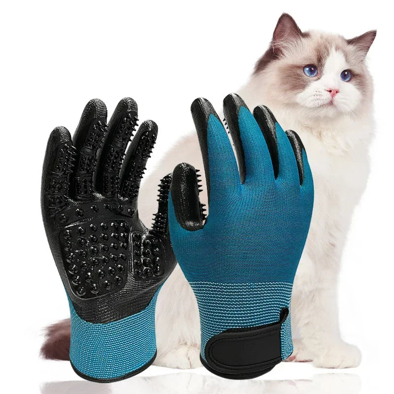 2Pcs Pet Bath & Grooming Gloves – Hair Removal, Massage & Deep Cleaning