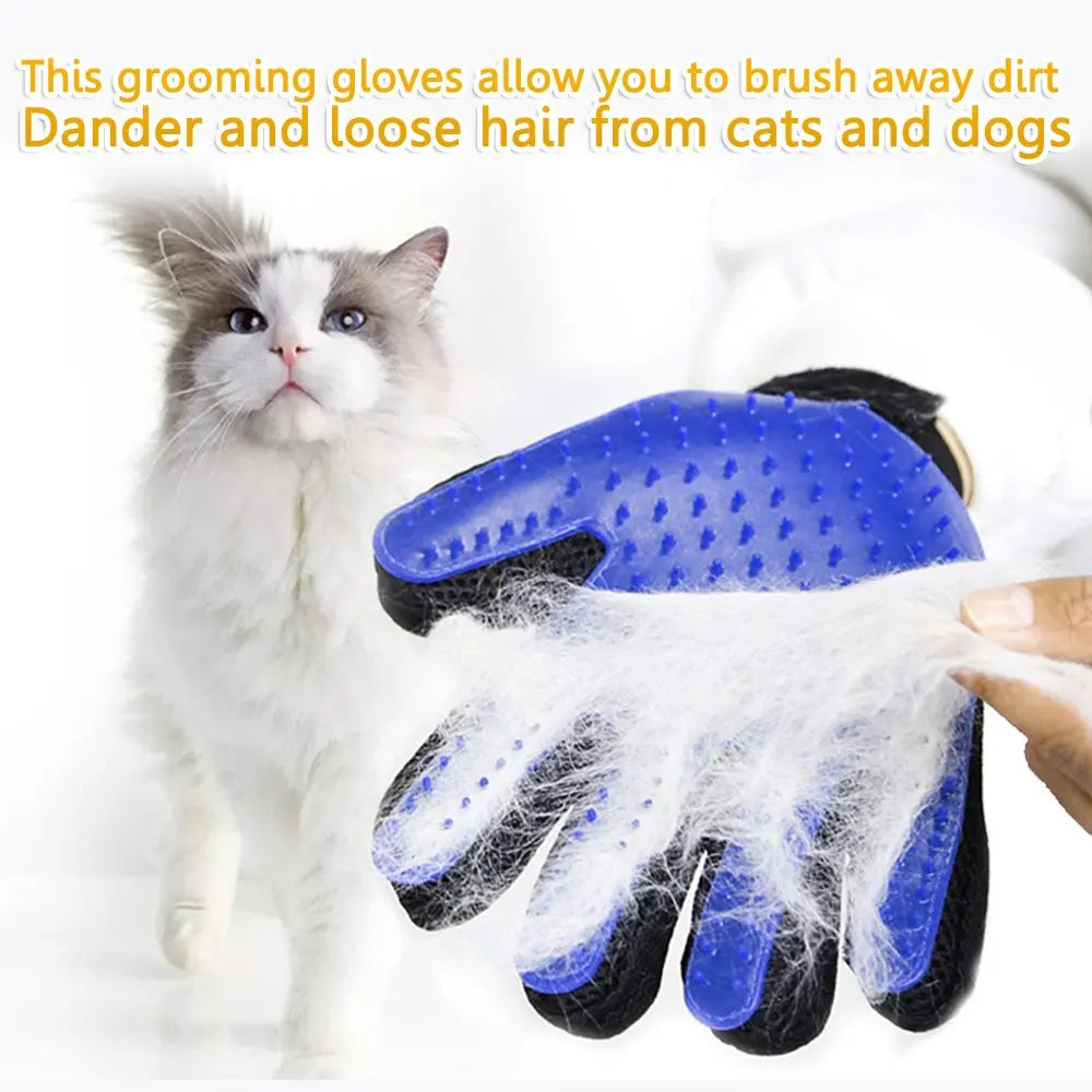 Gentle Pet Grooming Glove – Deshedding & Massage Brush for Cats, Dogs & Horses