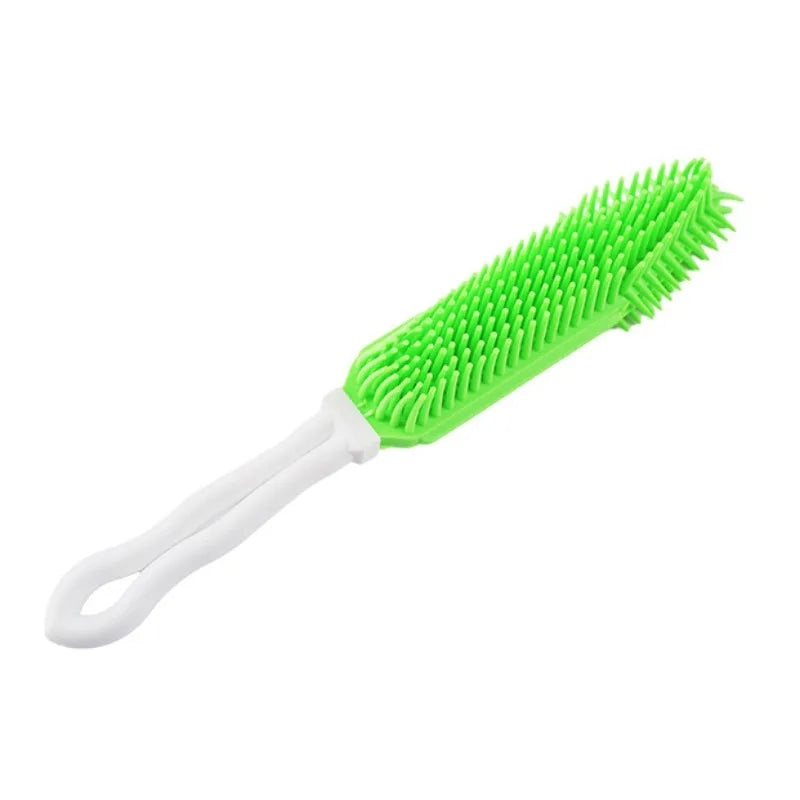 Dog & Cat Bathing Massage Brush – Soft Long Handle Grooming Comb