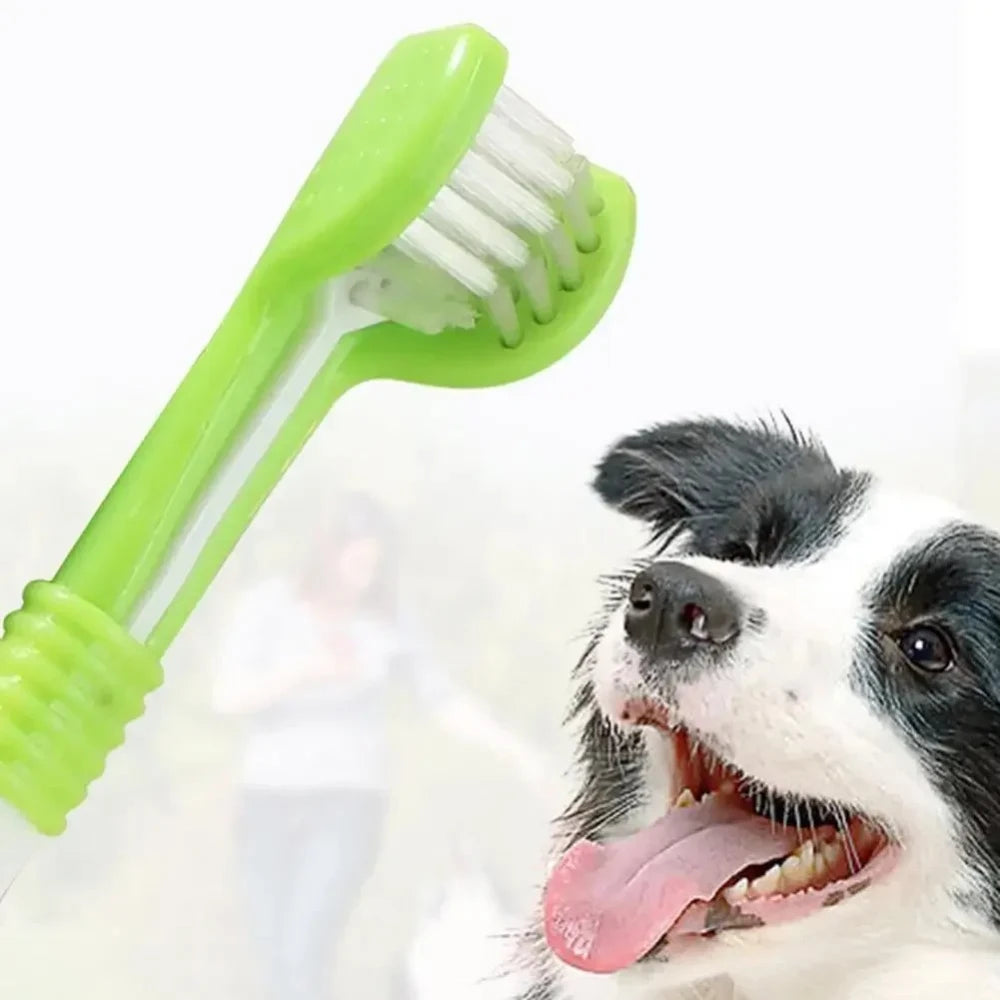 TriClean™ Three-Sided Pet Toothbrush for Dogs & Cats