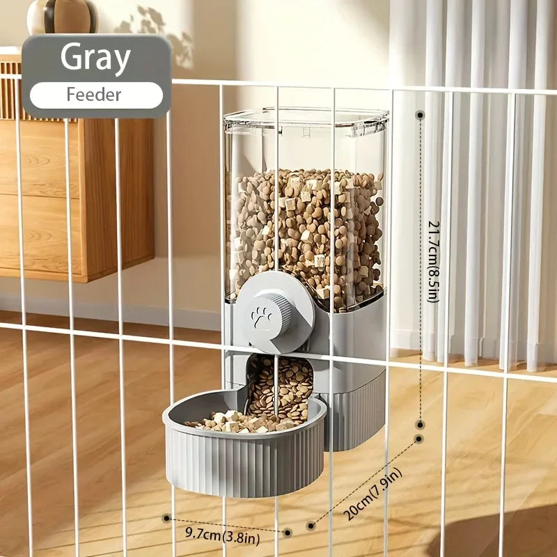 Hanging Pet Feeder & Waterer Set  Automatic Food & Water Dispenser for Cages