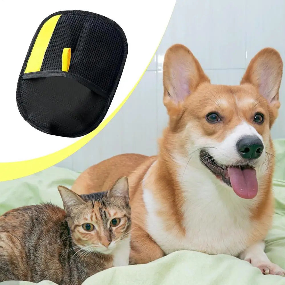 Static Dedusting Pet Grooming Gloves – Hair Remover for Dogs & Cats