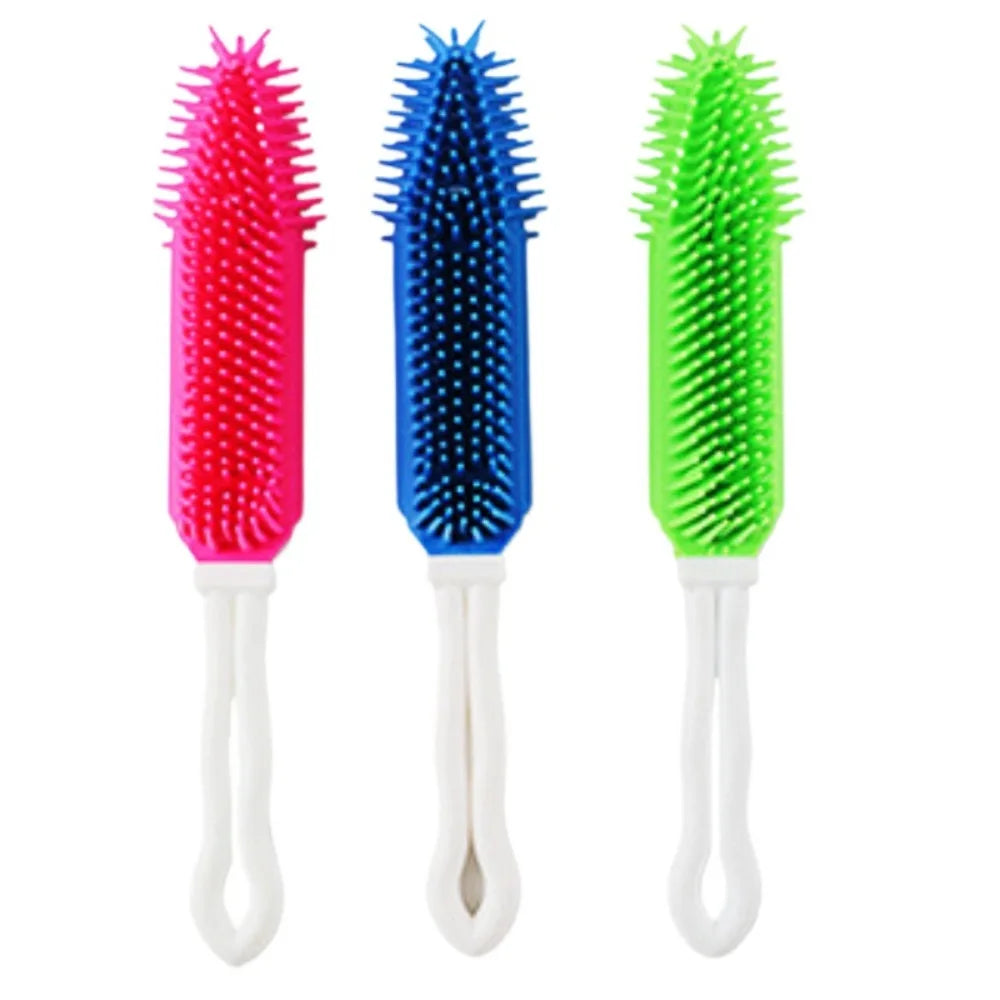 Dog & Cat Bathing Massage Brush – Soft Long Handle Grooming Comb