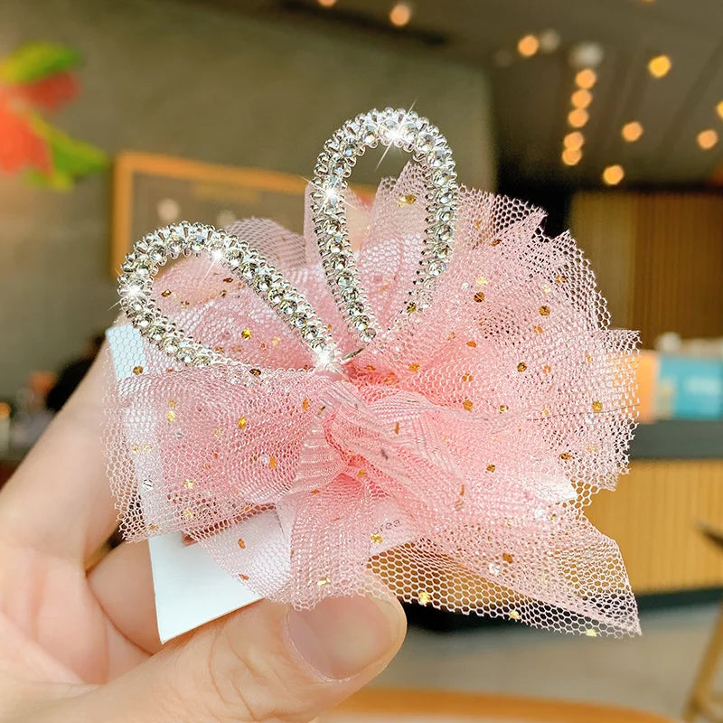 Multicolor Pet Hair Clip Crown Bow – Cute Lace Hairpins for Dogs & Cats