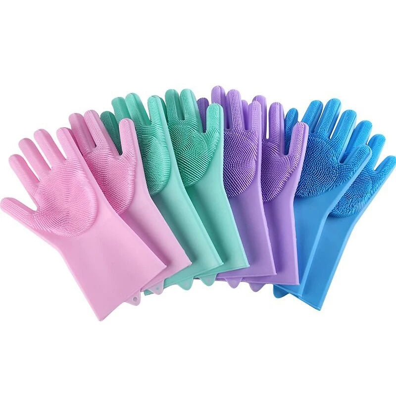 Pet Grooming Cleaning Gloves Dog Cat Bathing Shampoo Gel Glove Scrubber Magic Cleanner Soft Silicone Pet Hair Removal Bath Glove