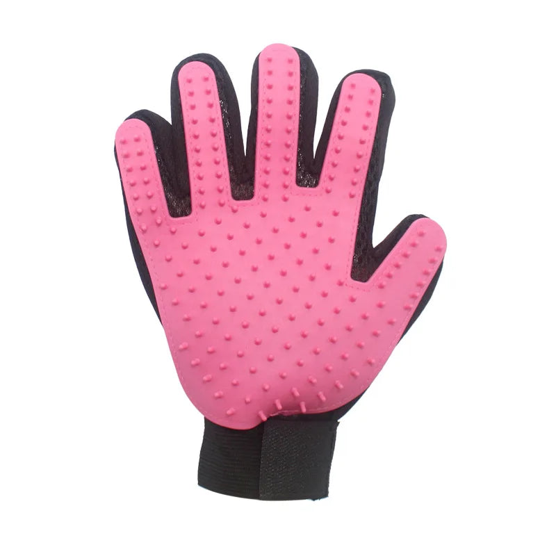 Silicone Cat Grooming Glove – Hair Remover & Bath Massage Brush for Pets