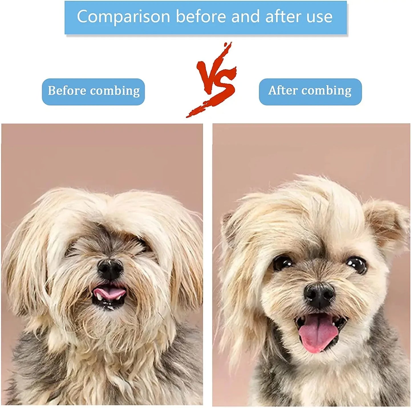 Dual-Sided Dog & Cat Hair Remover Brush – Grooming Comb for Long Hair Pets