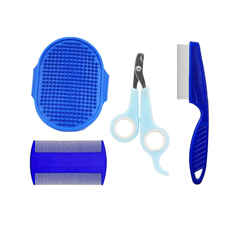 4-in-1 BunnyCare™ Grooming Kit – Tear Stain Comb, Nail Clipper & Bath Brush for Rabbits & Small Pets