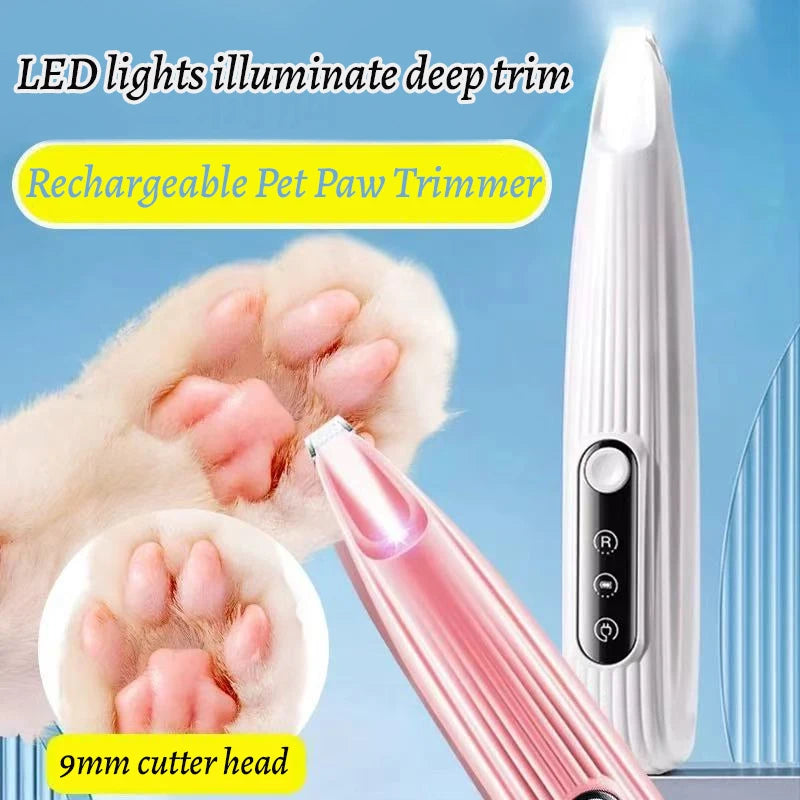 SilentGlow™ Waterproof Pet Grooming Trimmer with LED Light
