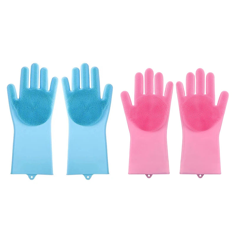 Pet Grooming Cleaning Gloves Dog Cat Bathing Shampoo Gel Glove Scrubber Magic Cleanner Soft Silicone Pet Hair Removal Bath Glove