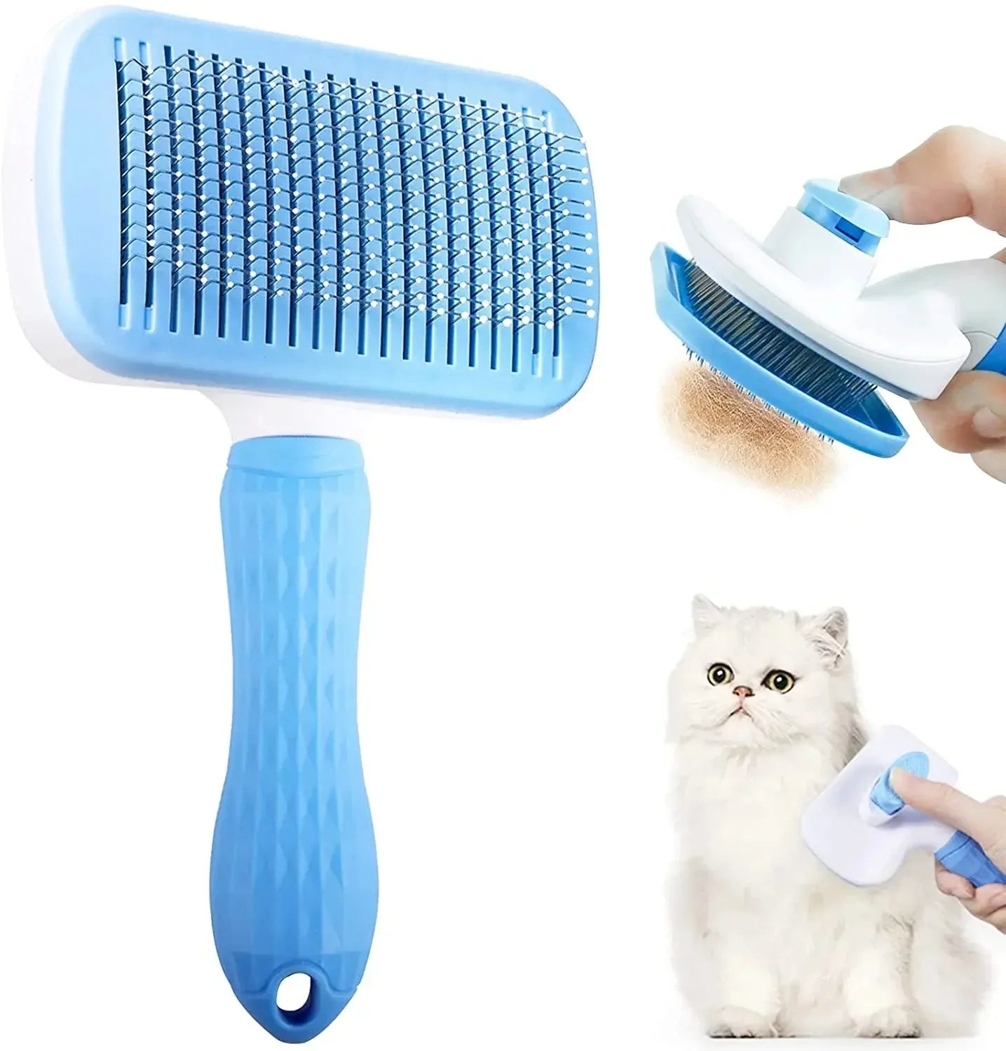 Dual-Sided Dog & Cat Hair Remover Brush – Grooming Comb for Long Hair Pets