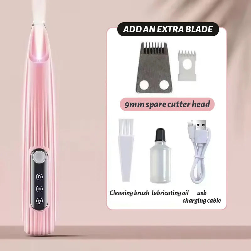SilentGlow™ Waterproof Pet Grooming Trimmer with LED Light