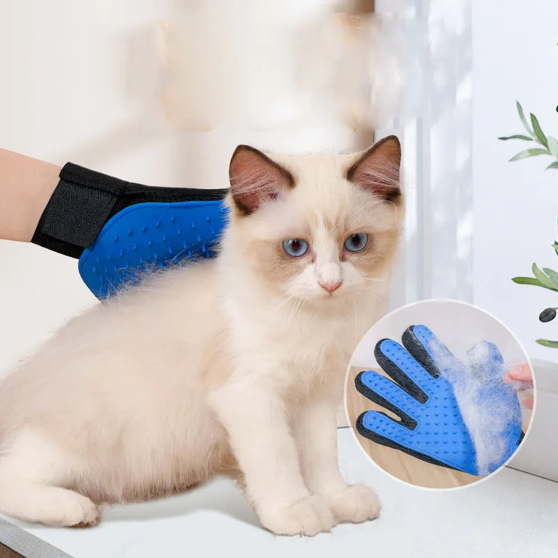 Gentle Pet Grooming Glove – Deshedding & Massage Brush for Cats, Dogs & Horses