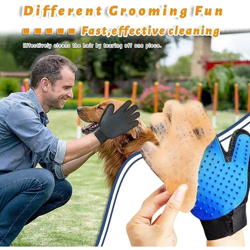 2-in-1 Pet Grooming Kit – Dual-Sided Brush & Bath Glove for Dogs, Cats & Small Animals