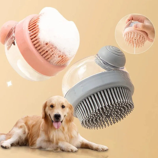 FurEase™ 2-in-1 Silicone Pet Bath Brush with Shampoo Dispenser