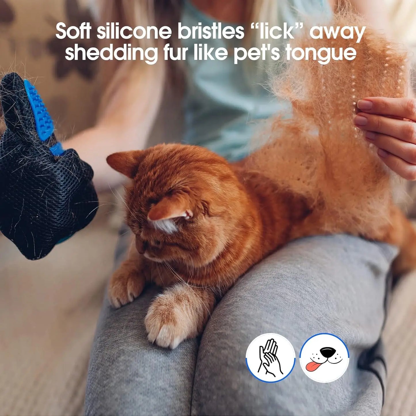 Gentle Pet Grooming Glove – Deshedding & Massage Brush for Cats, Dogs & Horses