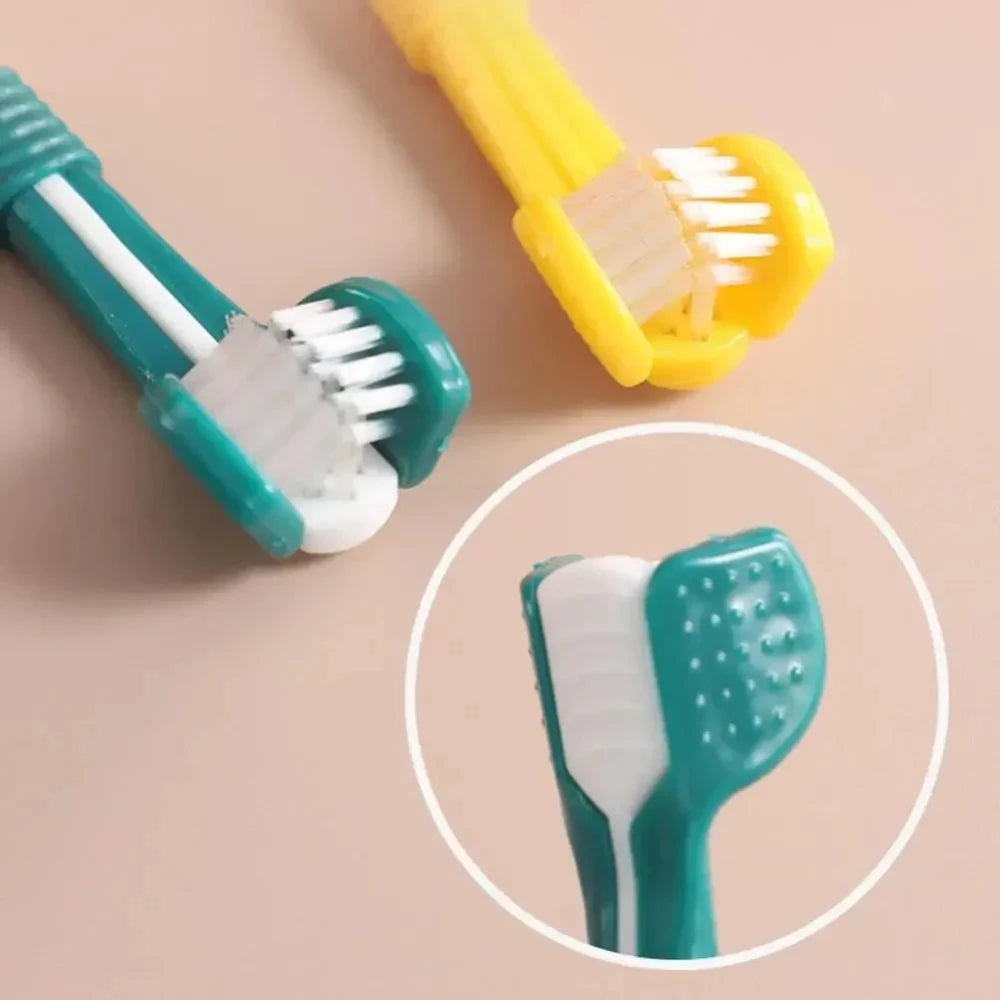 TriClean™ Three-Sided Pet Toothbrush for Dogs & Cats