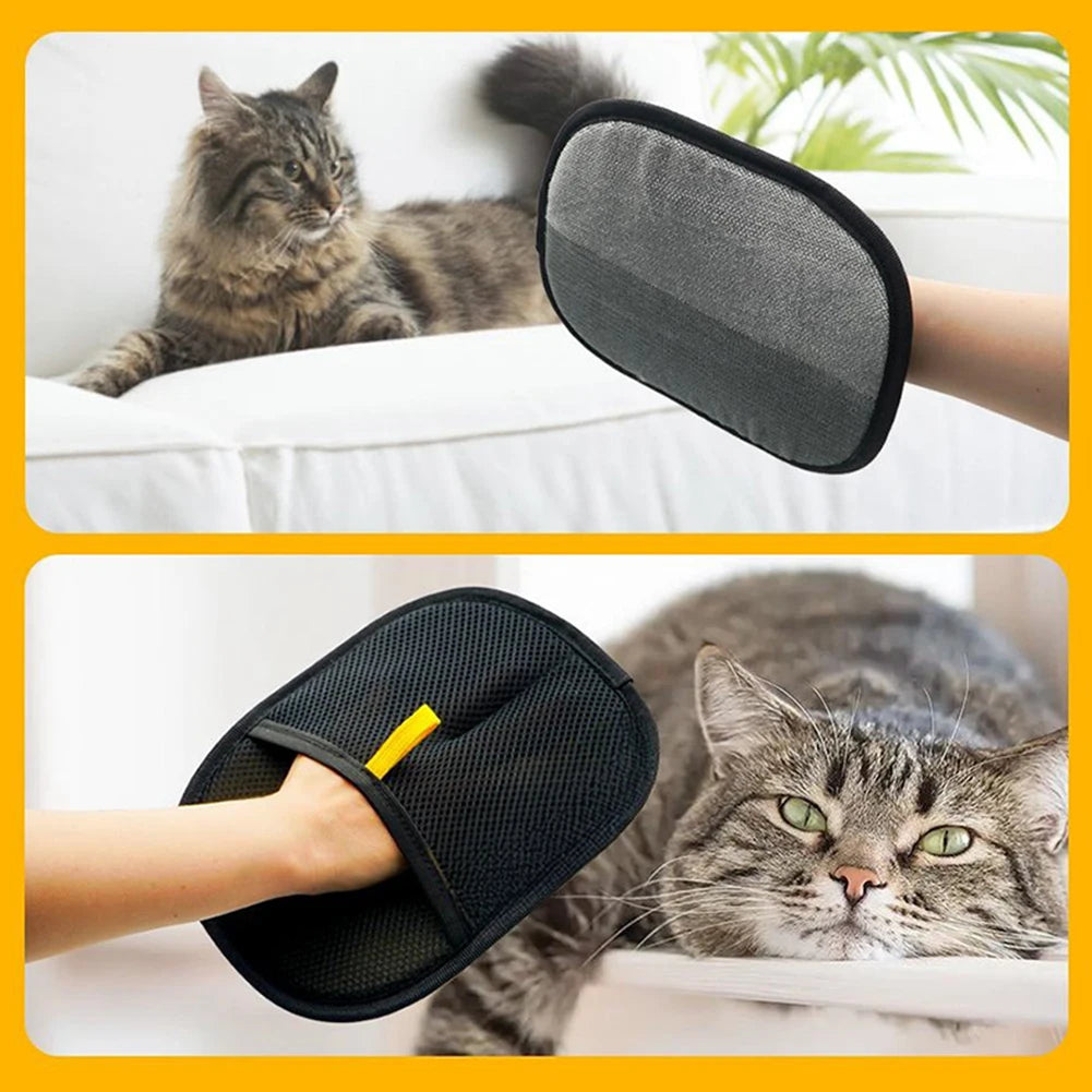 2-in-1 Pet Grooming Glove & Hair Remover – For Sofa, Carpet, Clothes