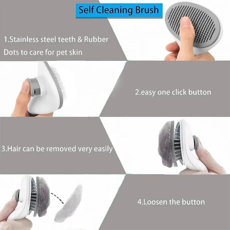FurSweep™ Self-Cleaning Pet Hair Remover Brush – For Dogs & Cats