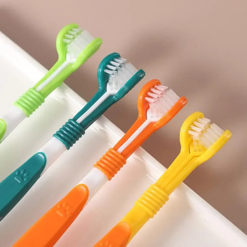 TriClean™ Three-Sided Pet Toothbrush for Dogs & Cats