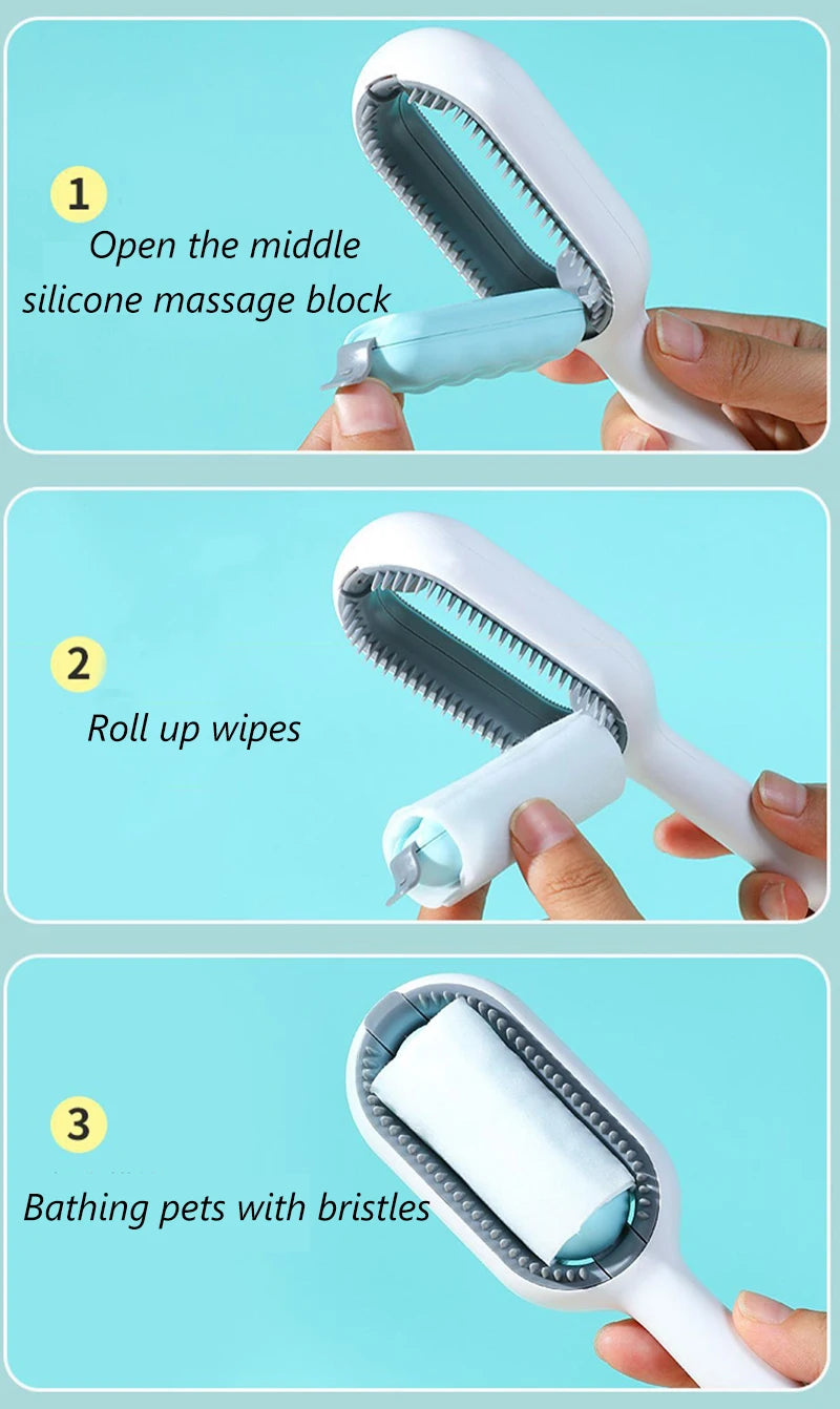 CleanSweep™ Hair Removal Comb with Wipes – Upgraded Grooming Kit for Cats & Dogs